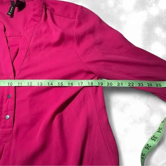 Barbiecore Hot Pink Y2K Style Long Sleeve Blouse - Picture 4 of 7